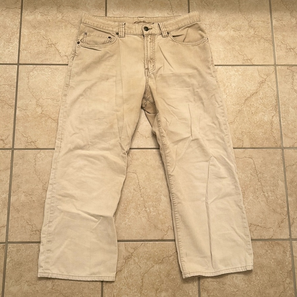 Vintage Eddie Bauer corduroy pants distressed 34x34